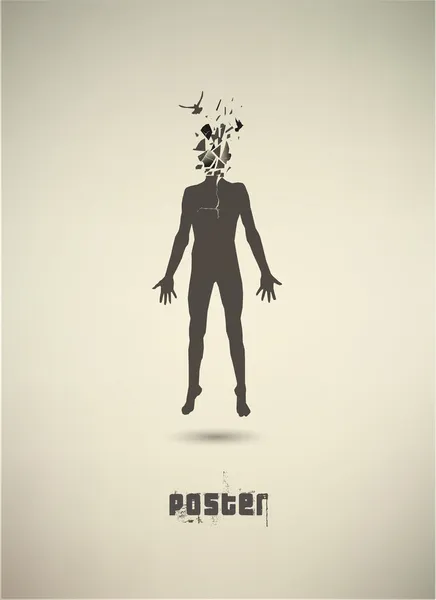 概念的なポスター。人間の精神的な状態 — ストックベクタ