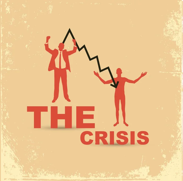 Financial crisis concept. Joyful and naked businessman. — Stock Vector