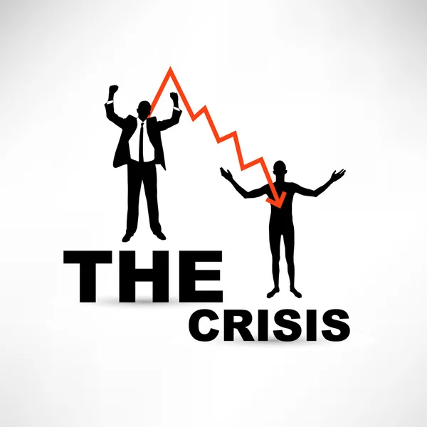 Mali kriz kavramı. neşeli ve çıplak işadamı. — Stok Vektör