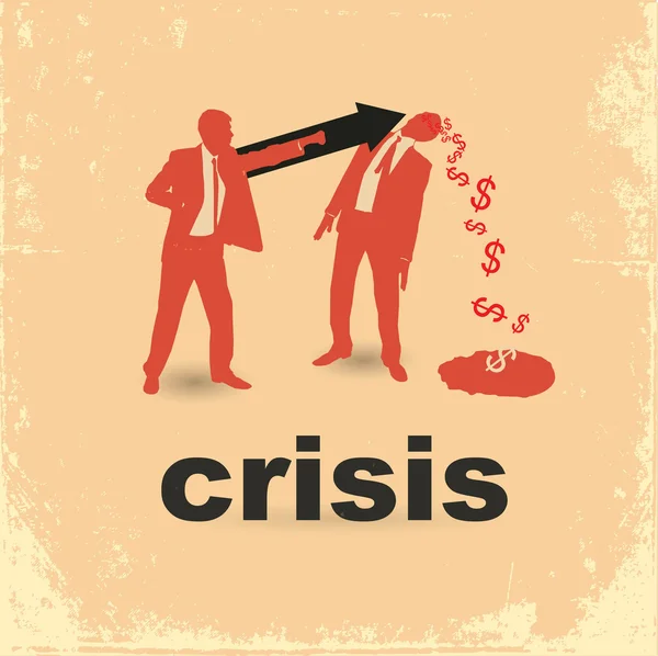 Begrebet finanskrisen. Duel af to forretningsmænd . – Stock-vektor
