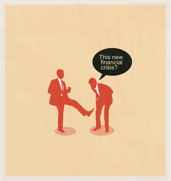 Le concept de crise financière. Duel de deux hommes d'affaires . — Image vectorielle