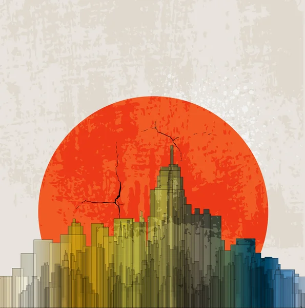 Grunge 城市背景 — 图库矢量图片