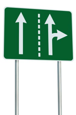 Appropriate traffic lanes at crossroads junction, right turn exi clipart