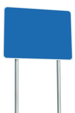 Blank Blue Road Sign Isolated, Large Perspective Copy Space clipart