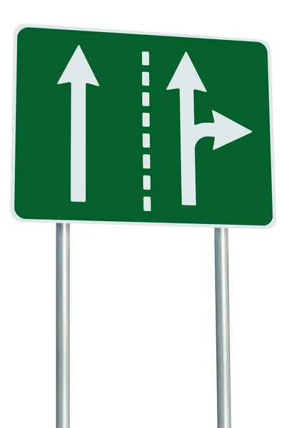 Appropriate traffic lanes at crossroads junction, right turn exi — Stock Photo, Image