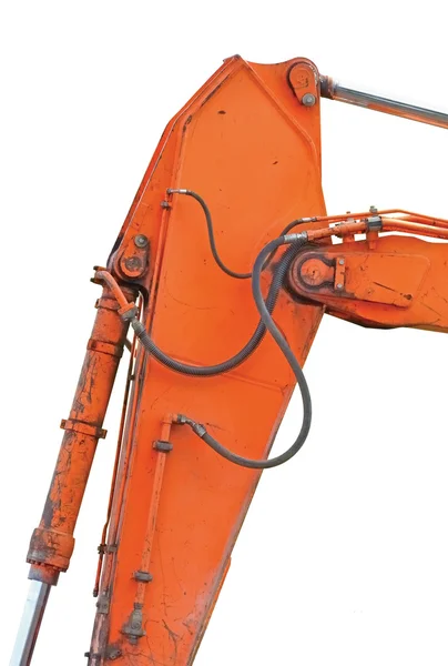 stock image Old Generic Excavator Dipper And Boom, Vertical Closeup, Isolate