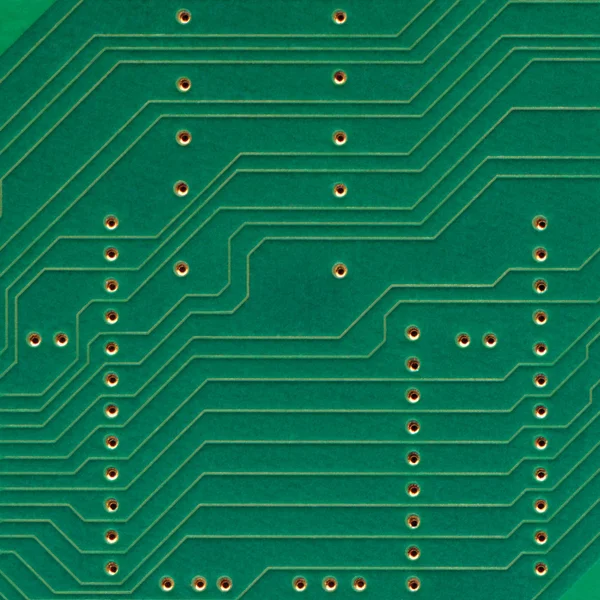 Placa de circuito impresso, componentes eletrônicos placa macro close-up — Fotografia de Stock