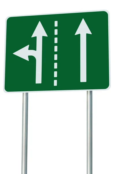 Appropriate traffic lanes at crossroads junction, left turn exit — Stock Photo, Image