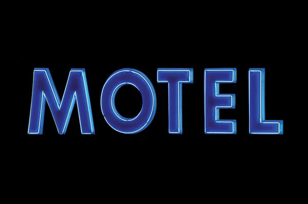 stock image Blue Neon Motel sign at night