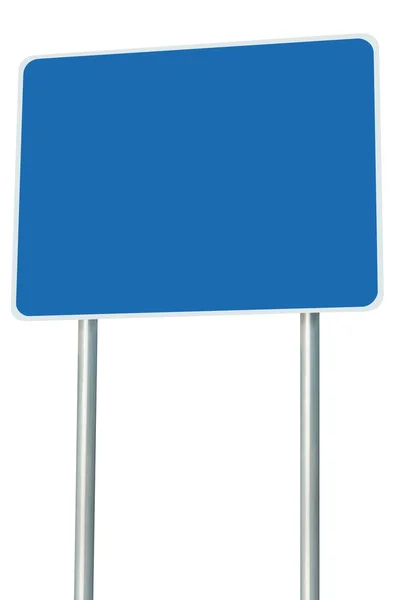 Leere blaue Verkehrszeichen isoliert, große Perspektive Kopierraum — Stockfoto