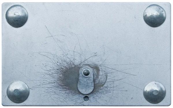 Металлическая замочная пластина, скрытая замочная скважина, закрытая замочная скважина — стоковое фото