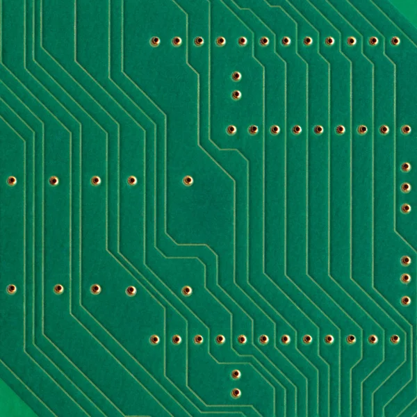 Placa de circuito impreso, placa de componentes electrónicos macro primer plano — Foto de Stock