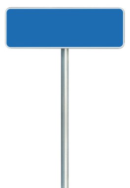 Blank Blue Road Sign Isolated, Large White Frame Framed Roadside clipart