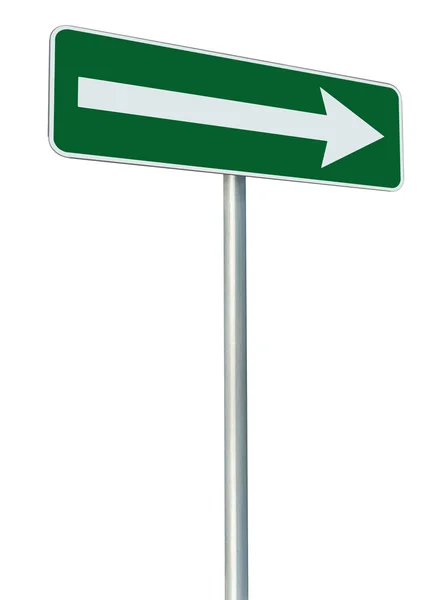 正确的交通路线唯一方向标志转动指针，绿色分离和提纯 — 图库照片