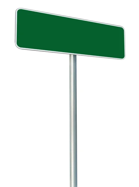 Lege groene weg teken geïsoleerde, grote witte frame ingelijst roadsid — Stockfoto