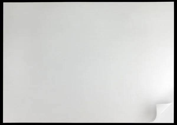 黒に分離された白ページ カールの背景 — ストック写真