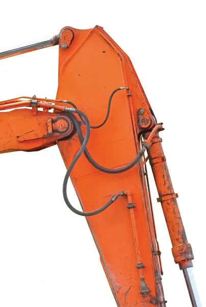 stock image Old Generic Excavator Dipper And Boom, Vertical Closeup, Isolate