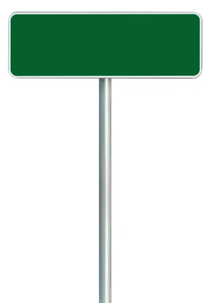 Roadsid boş yeşil yol işareti izole, büyük beyaz çerçeve çerçeveli Telifsiz Stok Imajlar