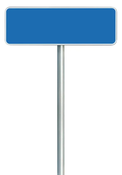 Sinal de estrada azul em branco isolado, grande quadro branco emoldurado beira da estrada Fotografias De Stock Royalty-Free