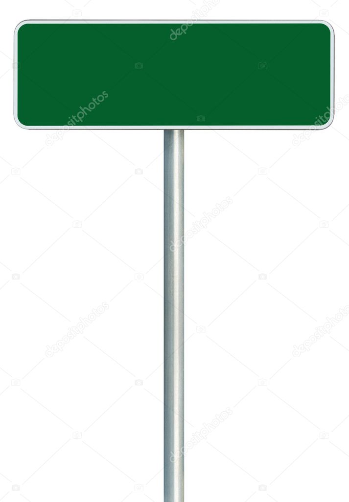 Blank Green Road Sign Isolated, Large White Frame Framed Roadsid