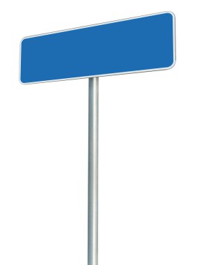 Blank Blue Road Sign Isolated, Large White Frame Framed Roadside clipart