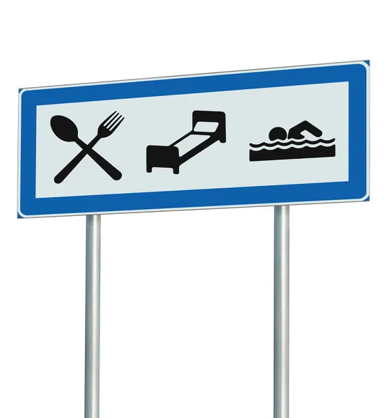 stock image Parking Lot Road Sign Isolated, Restaurant, Hotel Motel, Swimmin