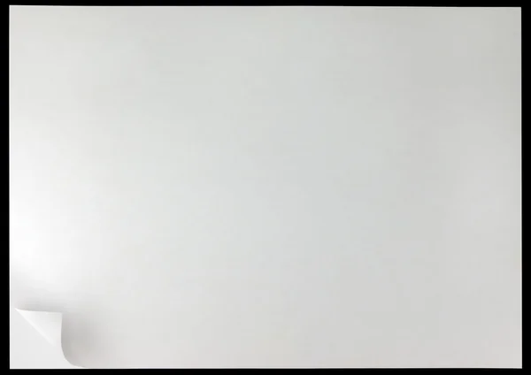 Pagina Bianca Ricciolo Sfondo isolato su nero — Foto Stock