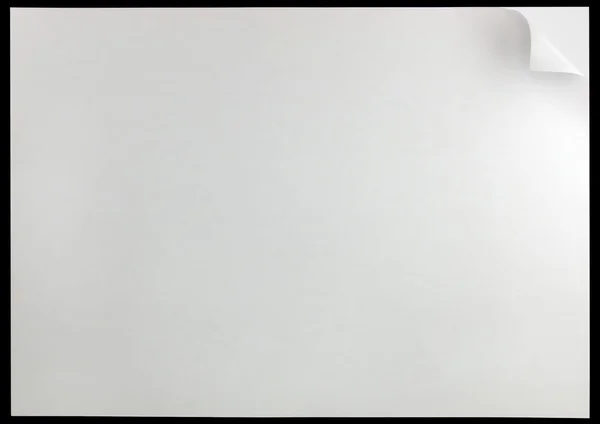 Beyaz sayfa curl arka plan üzerine siyah izole — Stok fotoğraf