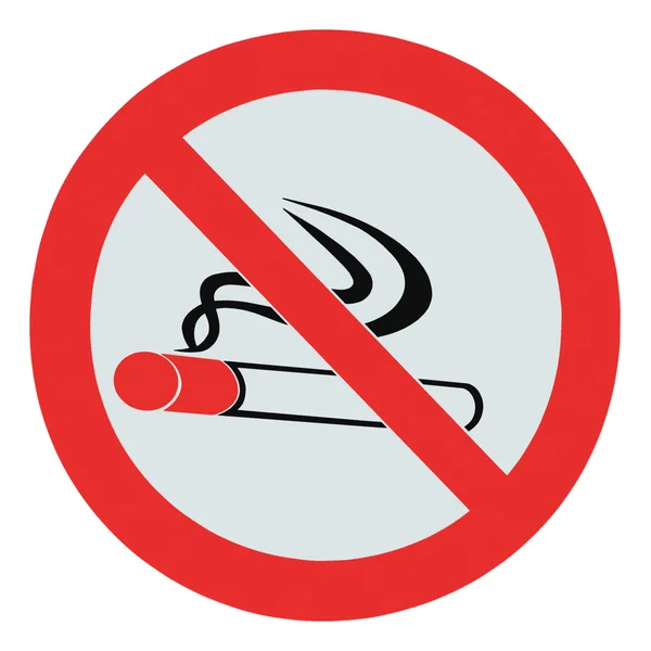 No smoking zone prohibition sign, isolated crossed cigarette ico — Stock Photo, Image