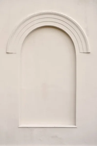 Old aged plastered faux arch false fake window stucco frame back — Stock Photo, Image