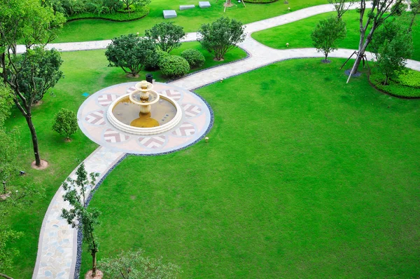 Stock image Lawn with fountain