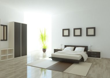Modern bedroom interior clipart