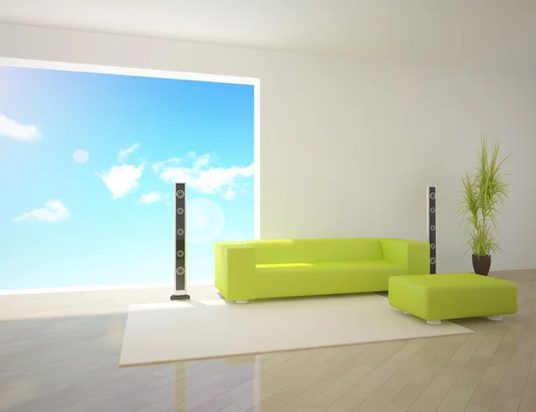 Green modern interior — Stock Photo, Image