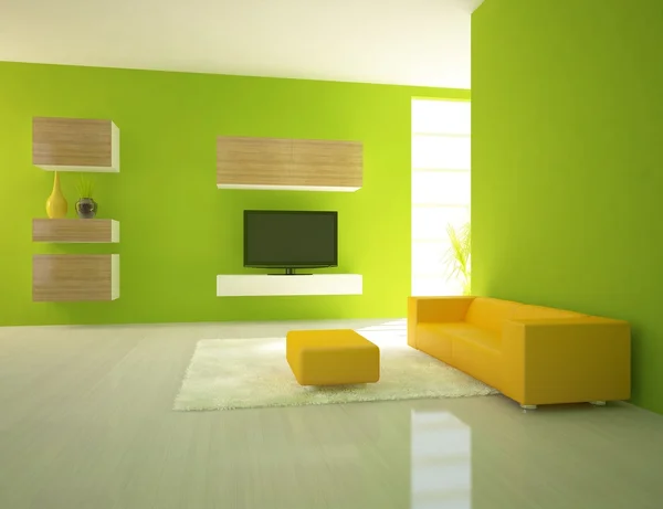 Grünes modernes Interieur — Stockfoto