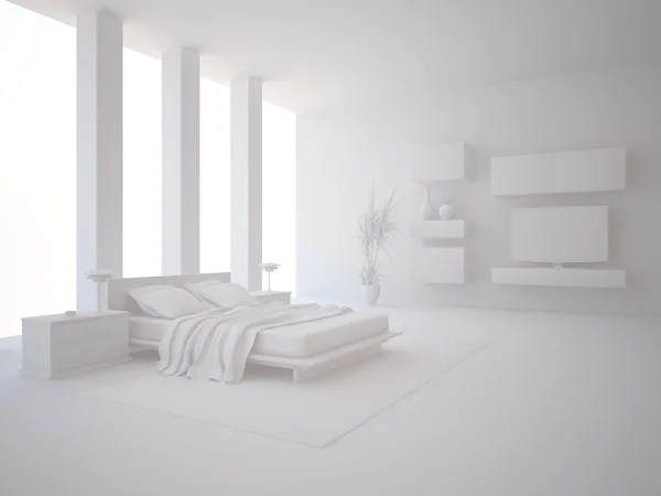 Dormitorio gris — Foto de Stock