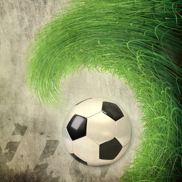 Grunge zemin üzerine futbol topu — Stok fotoğraf