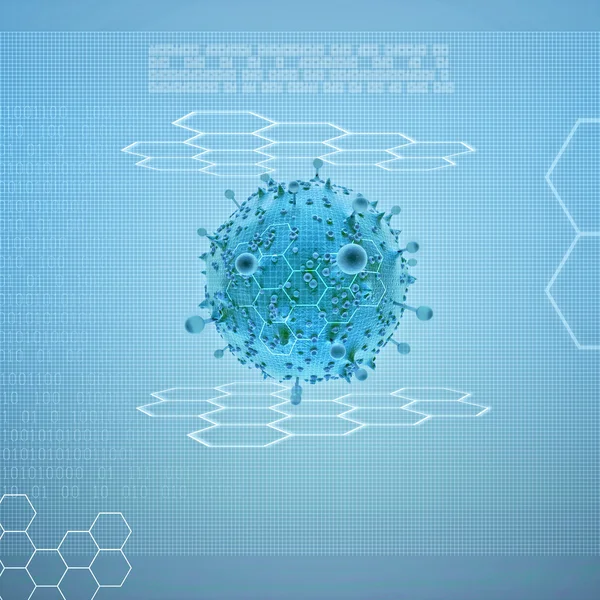 Abstrakt illustration av virus på digital bakgrund — Stockfoto