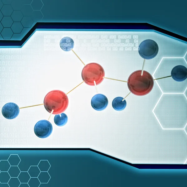 Abstrakte Darstellung des Moleküls auf digitalem Hintergrund — Stockfoto