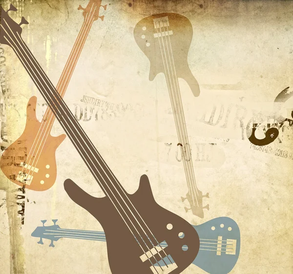 Vintage Grunge Stil Hintergrund mit Gitarren — Stockfoto