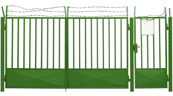 Vecchio cancello con filo spinato — Foto Stock