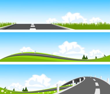 BANNER - Way through nature. Vector clipart