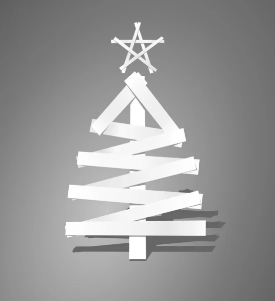 紙のストリップからのクリスマスツリー — ストックベクタ