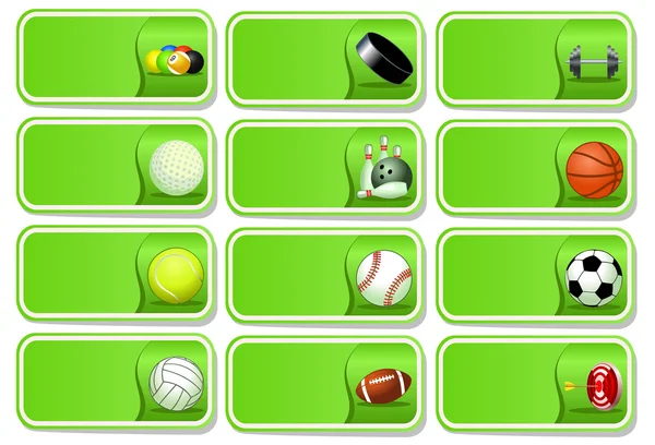 Ensemble d'icônes de balles de sport — Image vectorielle