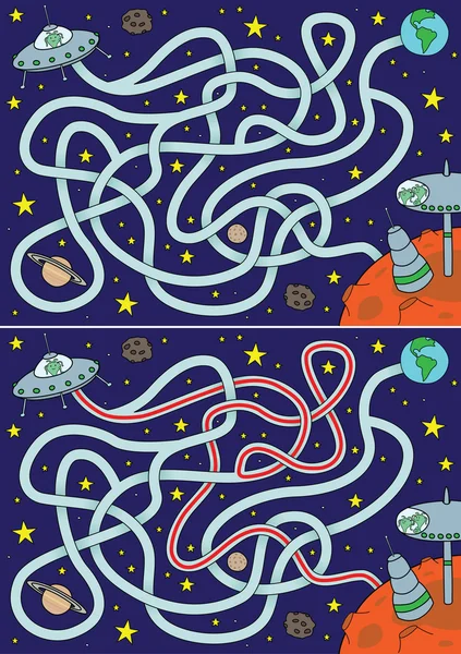 Alien space maze — Stock Vector