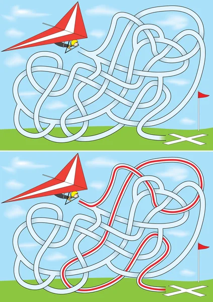 Hang gliding maze — Stockvector