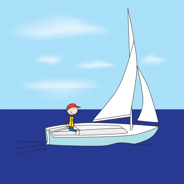 Small sailboat — Stock Vector