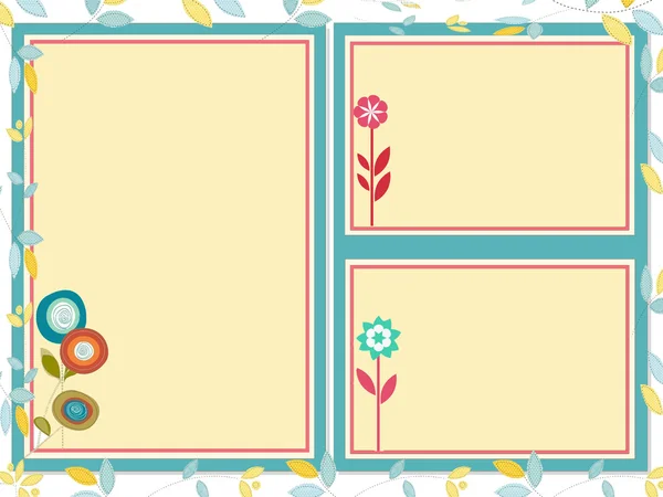 Drievoudige frames met bloemen — Stockfoto