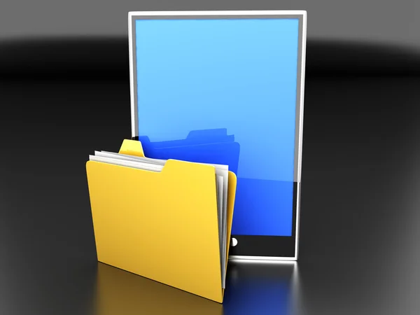 Folder na tablet PC — Zdjęcie stockowe