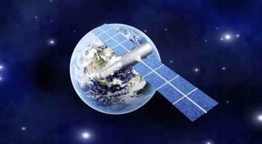 Satellite over the Earth clipart
