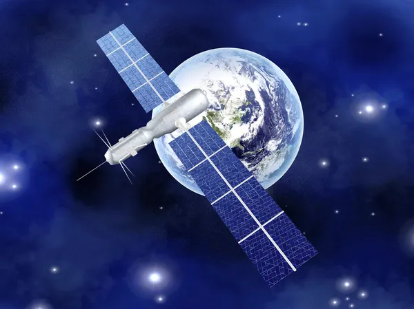 Műhold a föld felett — Stock Fotó